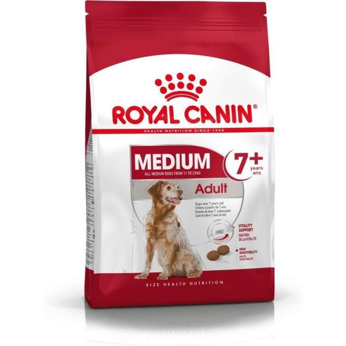 Royal Canin Medium Adult +7 sausas maistas vyresniems vidutinio dydžio veislių šunims, 4 kg Royal Canin - 1