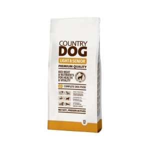 Country Dog Light Senior sausas maistas vyresnio amžiaus šunims, 15 kg