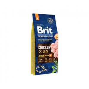 Brit Premium By Nature Junior M sausas maistas vidutinio dydžio veislių šuniukams, 15 kg