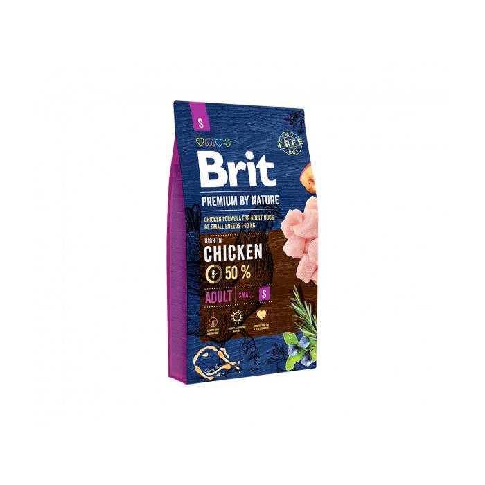 Brit Premium By Nature Adult S sausas maistas mažų veislių šunims, 1 kg