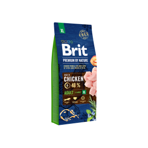 Brit Premium By Nature Adult XL sausas maistas ypač didelių veislių šunims, 15 kg
