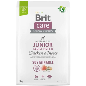 Brit Care Sustainable Junior Large Breed Chicken&Insect sausas maistas didelių veislių šunims, 3 kg