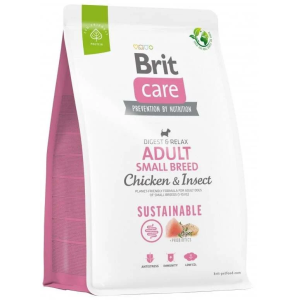 Brit Care Sustainable Adult Small Breed Chicken&Insect sausas maistas mažų veislių šunims, 1 kg