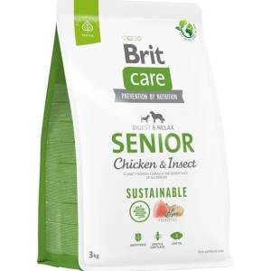 Brit Care Sustainable Senior Chicken&Insect sausas maistas vyresnio amžiaus šunims, 3 kg
