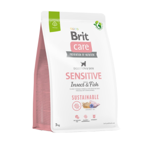 Brit Care Sustainable Sensitive Insect&Fish sausas maistas odos problemų ar jautrų virškinimą turintiems šunims, 3 kg