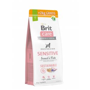 Brit Care Sustainable Sensitive Insect&Fish sausas maistas odos problemų ar jautrų virškinimą turintiems šunims, 12+2 kg