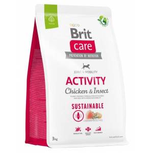 Brit Care Sustainable Activity Chicken&Insect sausas maistas aktyviems šunims, 3 kg