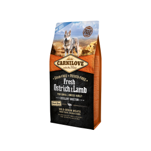 Carnilove Fresh Ostrich&Lamb Small Breed begrūdis, sausas maistas mažų veislių šunims, 1,5 kg