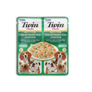 Twin Packs Dog Chicken Vegetables begrūdis drėgnas skanėstas šunims, 2x40g