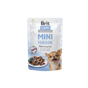 Brit Care Mini Venison fillets in gravy drėgnas išrankiems, maistas mažų veislių šunims, 85 g