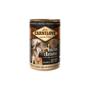 Carnilove Wild Meat Venison&Reindeer begrūdis, drėgnas maistas šunims, 400 g