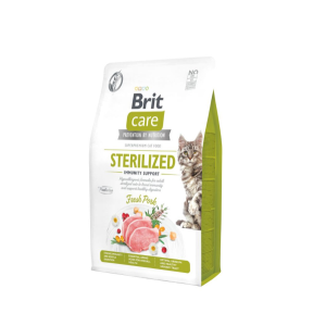 Brit Care Cat GF Sterilized Immunity Support sausas maistas sterilizuotoms katėms, 0,4 kg