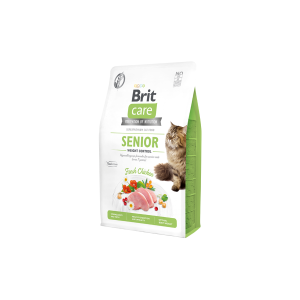 Brit Care Cat GF Senior Weight Control sausas maistas vyresnio amžiaus katėms katėms, 0,4 kg