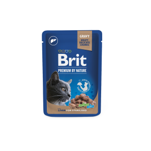 Brit Premium Liver for Sterilised drėgnas maistas sterilizuotoms katėms, 100 g