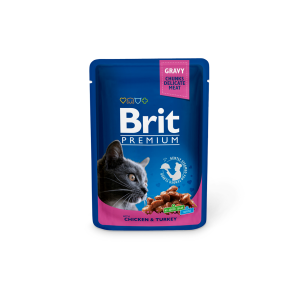 Brit Premium Chicken&Turkey drėgnas maistas katėms, 100 g