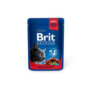 Brit Premium Beef Stew&Peas drėgnas maistas katėms, 100 g