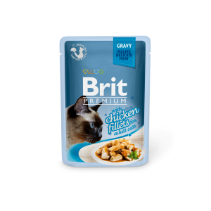 Brit Premium Delicate Fillets in Gravy Chicken drėgnas maistas katėms, 85 g