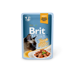 Brit Premium Delicate Fillets in Gravy Tuna drėgnas maistas katėms, 85 g