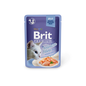 Brit Premium Delicate Fillets in Jelly Salmon drėgnas maistas katėms, 85 g