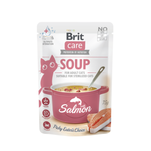 Brit Care Cat Soup Salmon begrūdis, drėgnas maistas katėms, 75 g