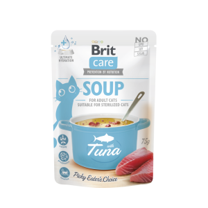 Brit Care Cat Soup Tuna begrūdis, drėgnas maistas katėms, 75 g