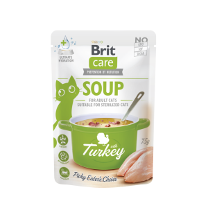 Brit Care Cat Soup Turkey begrūdis, drėgnas maistas katėms, 75 g