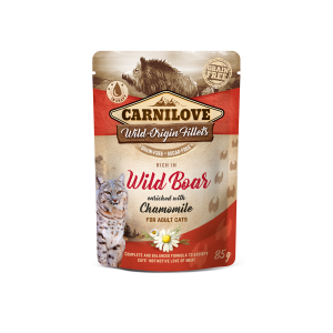Carnilove Wild Boar Chamomile begrūdis, drėgnas maistas katėms, 85 g