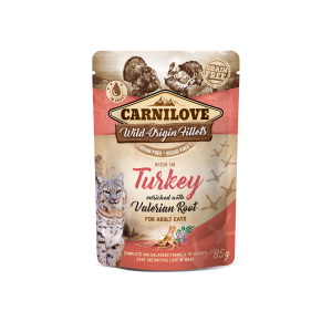 Carnilove Turkey Valeriana begrūdis, drėgnas maistas katėms, 85 g