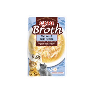 Ciao Cat Broth Chicken Tuna begrūdis, drėgnas maistas katėms, 40 g