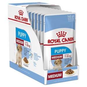 Konservai jauniems šuniukams Royal Canin Medium puppy, 10x140 g