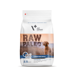 Raw Paleo sausa, bezgraudu barība lielu šķirņu suņiem Pieaugušais Lielas šķirnes ar tītaru Raw Paleo - 86