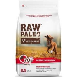 RAW Paleo Dry, Hydrodd Food for Medium Breed Puppies Beef Puppy Medium with Beef Raw Paleo - 1