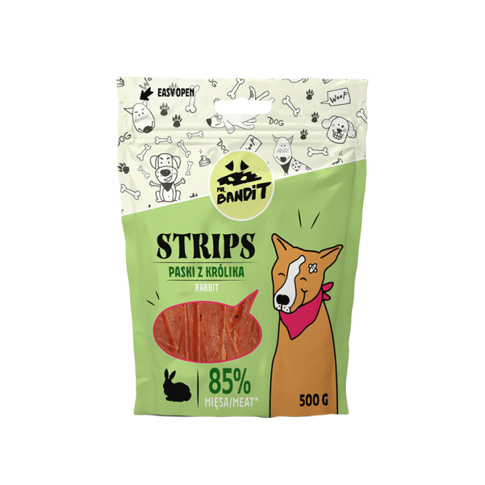 Mr. Bandit Strips rabbit strips treat for dogs, 500 g Mr. Bandit - 1