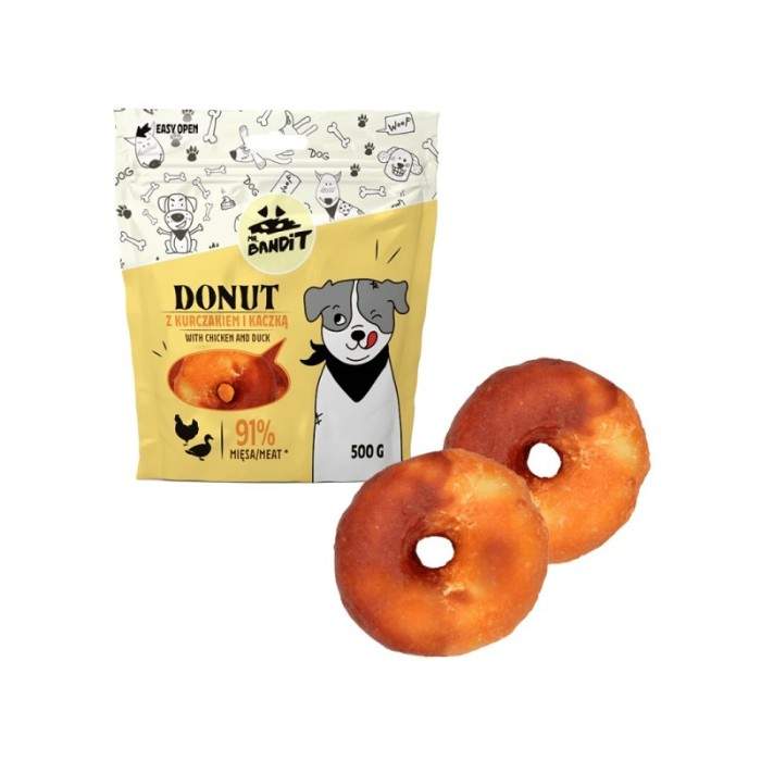 Mr. Bandit Donut spurga - skanėstas šunims su vištiena ir antiena, 500 g Mr. Bandit - 1