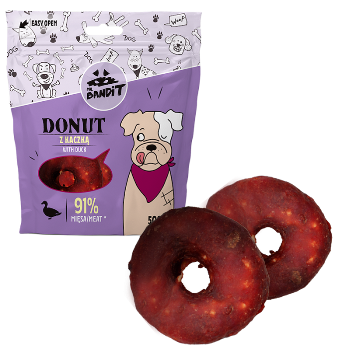 Mr. Bandit Donut sõõrik - maius koertele pardiga, 500 g Mr. Bandit - 1