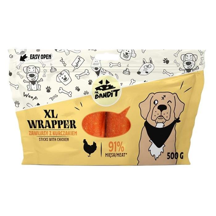 Mr. Bandit Wrapper XL lazdelės - skanėstai šunims su vištiena, 500 g Mr. Bandit - 1