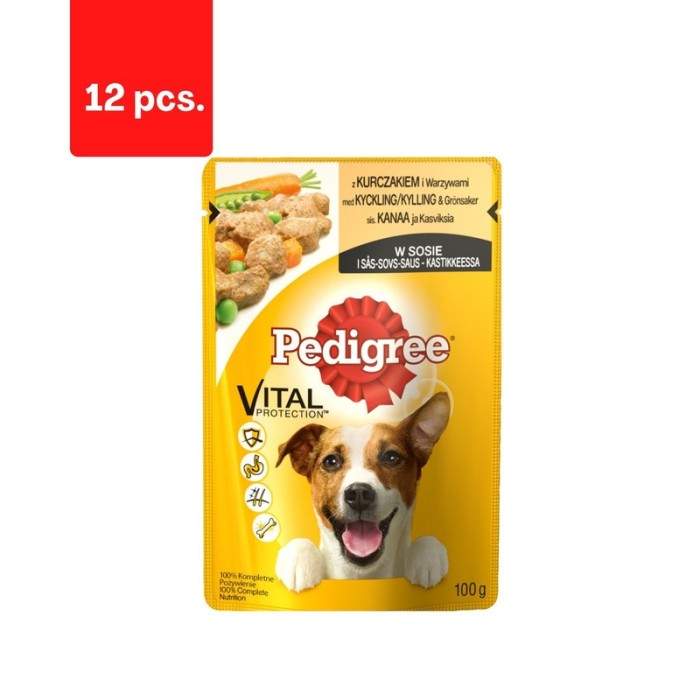 Šunų ėdalas PEDIGREE Adult, su vištiena ir daržovėmis, maišeliuose, 100 g PEDIGREE - 1