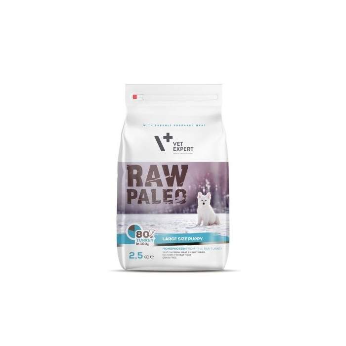 RAW Paleo Dry, Unarmed Food for Large Breed Puppies PuPPY LARGE BREED with Turkey Raw Paleo - 98
