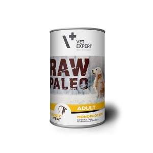 Raw Paleo konservai suaugusiems šunims su kalakutiena, begrūdis 400g