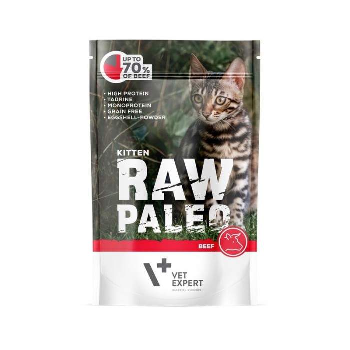 Raw Paleo konserveeritud kassipojad veiseliha ja lõheõliga, vedas 100 g Raw Paleo - 1