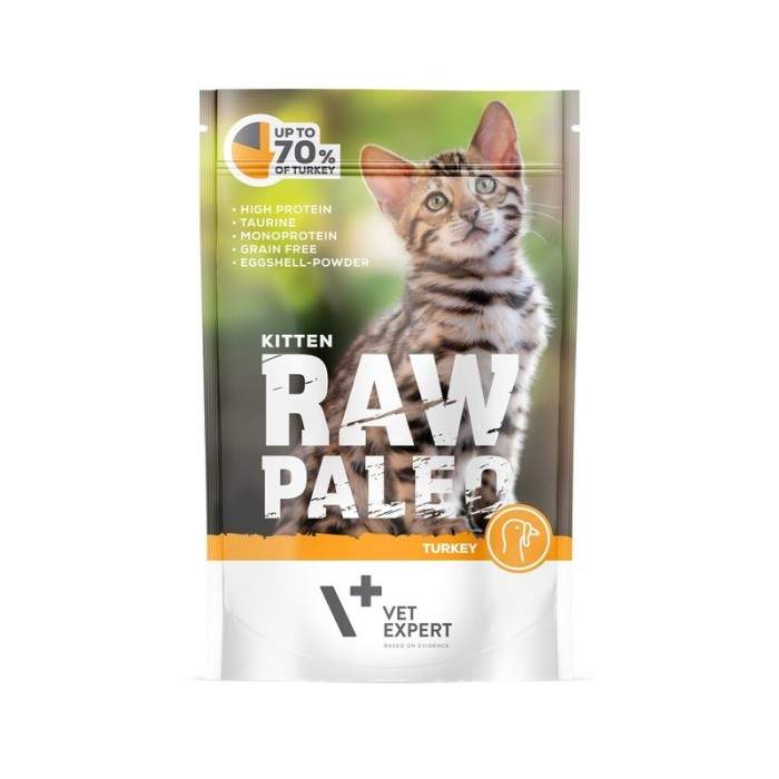 Сырые палео -консервированные котят с индейкой и подсолнечным маслом, задерживались 100 г Raw Paleo - 1