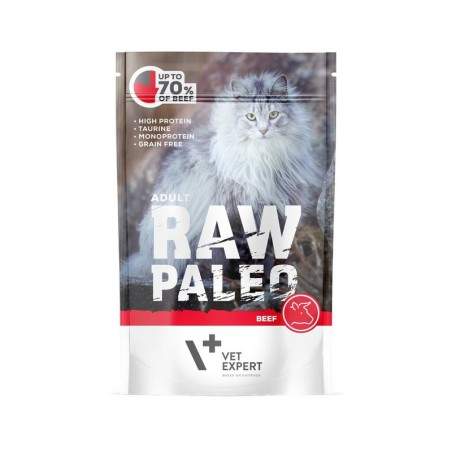 Raw Paleo konservēts pieaugušie kaķi ar liellopu un laša eļļu, uzkavēti 100 g Raw Paleo - 1