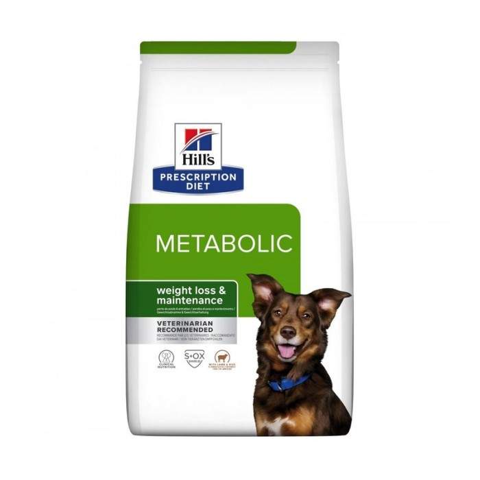 Hills Prescription Diet Metabolic Weight Loss and Maintenance Lamb sausā barība suņiem ar lieko svaru, 12 kg Hill's - 1