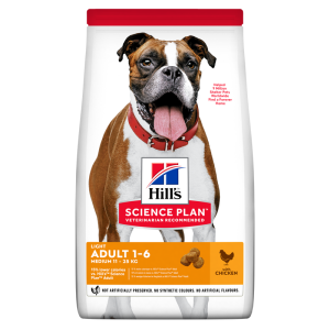Hill's Science Plan Canine Adult Light Medium Chicken sausā barība vidējo šķirņu suņiem, kuriem ir tendence pieņemties svarā, 14