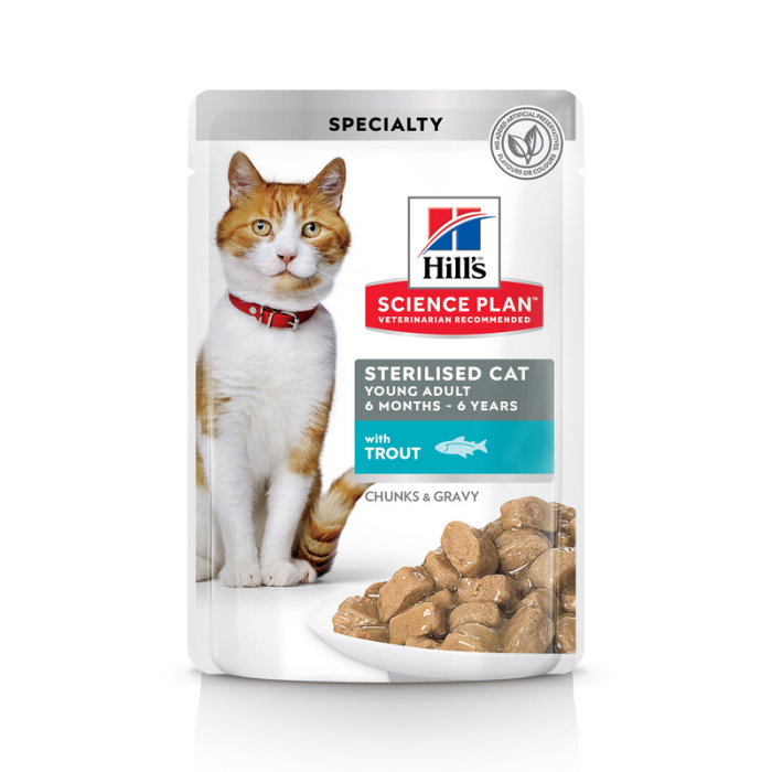 Hill's Science Plan Sterilised Cat Adult Trout drėgnas maistas sterilizuotoms katėms,  85 g Hill's - 1