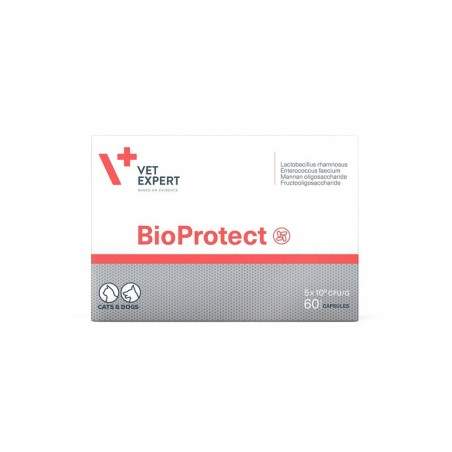 Bioprotect probiotikai šunims ir katėms esant virškinamojo trakto mikrofloros sutrikimams, 60 kapsulių VETEXPERT - 1