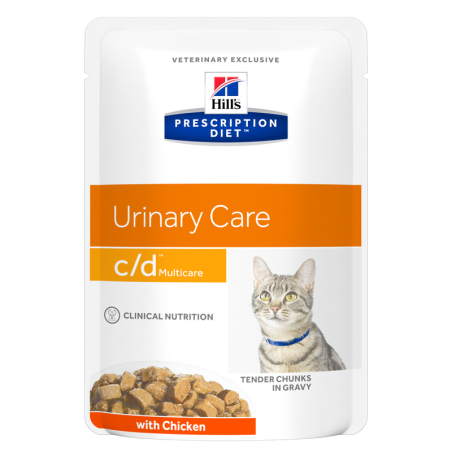 Hill's Prescription Diet Urinary Care C/D Multicare Chicken Damp Foods for Cats, Urinary Trail System Problems, 85 G Hill's - 1