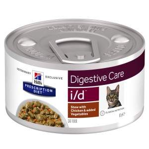 Hill's Prescription Diet i/d Feline vištienos ir daržovių troškinys katėms, 82 g