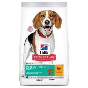 Hill's Science Plan Perfect Weight Medium Adult Chicken kuivtoit koertele, 12 kg Hill's - 1