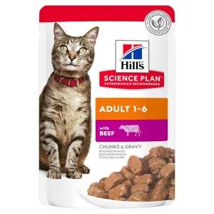Hill's Science Plan Adult ėdalas katėms su jautiena, 12x85 g
